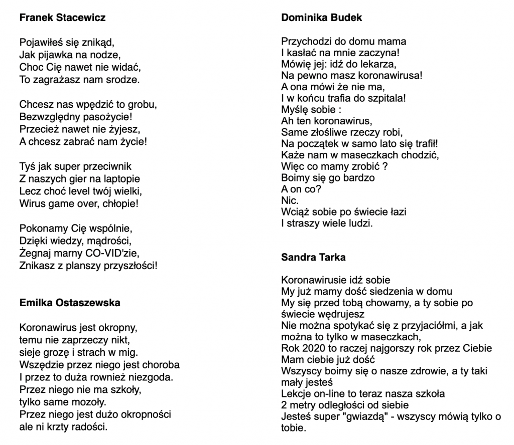 Nasza twórczość z kwarantanny cd.