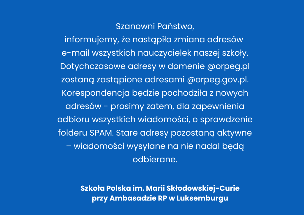 Zmiana adresów mailowych