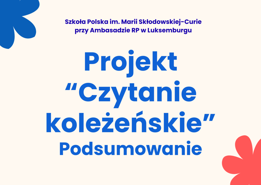 Projekt „Czytanie koleżeńskie” – podsumowanie