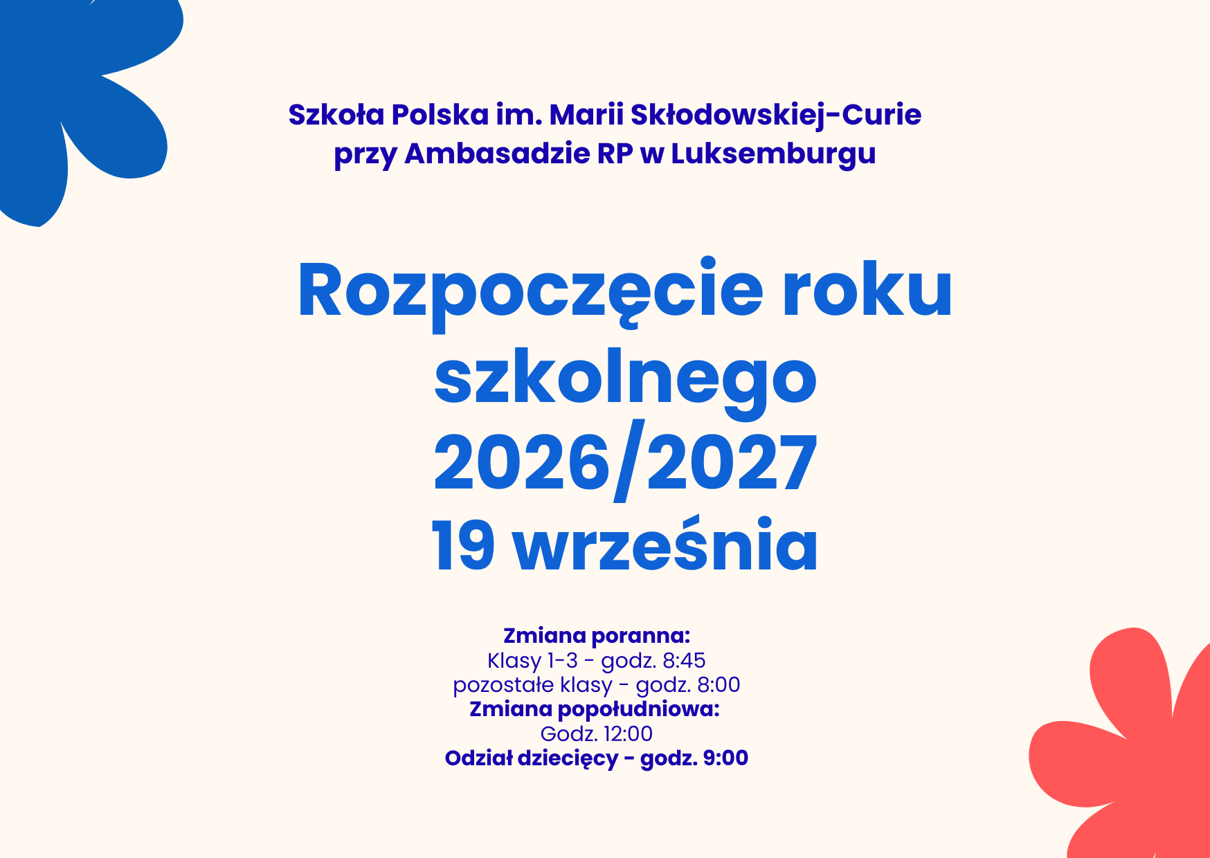 Rozpoczęcie roku szkolnego 2026/2027
